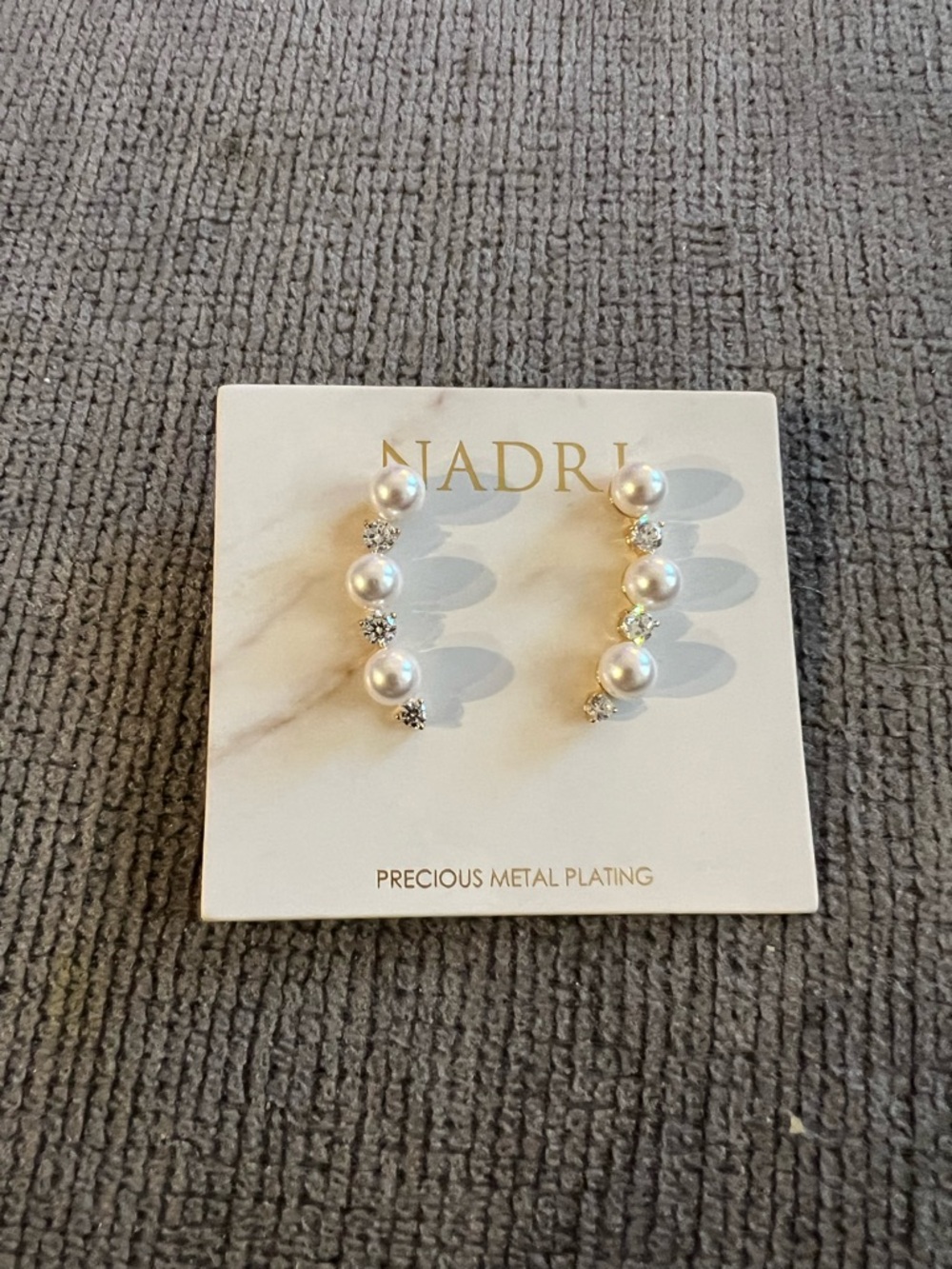 Nadri Pearl and Crystal Cascade Earrings